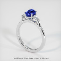 1.76 Ct. Blue Sapphire Ring, 18K White Gold 2