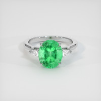 2.63 Ct. Emerald Ring, 18K White Gold 1