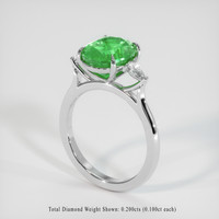 2.63 Ct. Emerald Ring, 18K White Gold 2