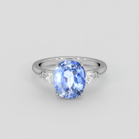 4.00 Ct. Blue Sapphire Ring, 18K White Gold 1