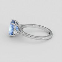4.00 Ct. Blue Sapphire Ring, 18K White Gold 4