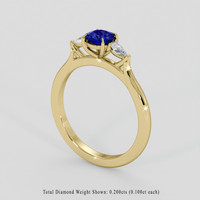 0.65 Ct. Blue Sapphire Ring, 10K Yellow Gold 2