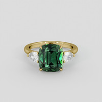 4.07 Ct. Green Sapphire Ring, 10K Yellow Gold 1