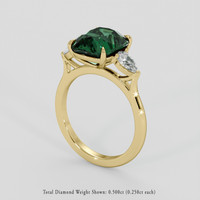 4.07 Ct. Green Sapphire Ring, 10K Yellow Gold 2