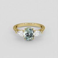 1.51 Ct. Bluish Green Sapphire Ring, 10K Yellow Gold 1