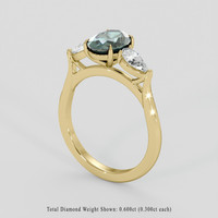 1.51 Ct. Bluish Green Sapphire Ring, 10K Yellow Gold 2