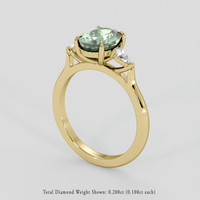 2.53 Ct. Green Sapphire Ring, 10K Yellow Gold 2