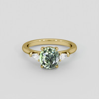 2.63 Ct. Green Sapphire Ring, 10K Yellow Gold 1