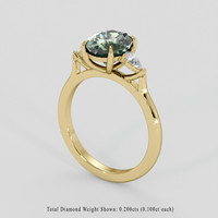 2.63 Ct. Green Sapphire Ring, 10K Yellow Gold 2