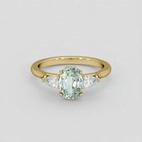 1.64 Ct. Green Sapphire Ring, 10K Yellow Gold 1