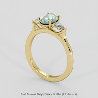 1.64 Ct. Green Sapphire Ring, 10K Yellow Gold 2