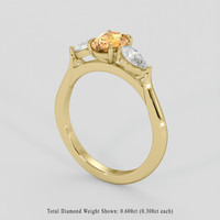 1.01 Ct. Peach Sapphire Ring, 10K Yellow Gold 2