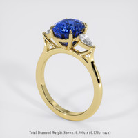3.49 Ct. Blue Sapphire Ring, 14K Yellow Gold 2