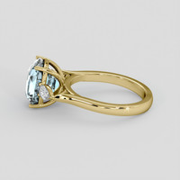 3.55 Ct. Blue Aquamarine Ring, 14K Yellow Gold 4