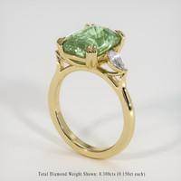 5.26 Ct. Green Sapphire Ring, 14K Yellow Gold 2