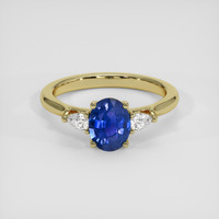 1.08 Ct. Blue Sapphire Ring, 14K Yellow Gold 1