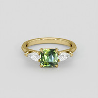 1.56 Ct. Yellowish Green Sapphire Ring, 14K Yellow Gold 1