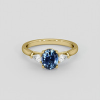 1.17 Ct. Blue Sapphire Ring, 14K Yellow Gold 1