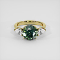 4.00 Ct. Green Sapphire Ring, 14K Yellow Gold 1