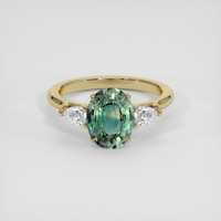 1.84 Ct. Bluish Green Sapphire Ring, 14K Yellow Gold 1
