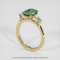 1.84 Ct. Bluish Green Sapphire Ring, 14K Yellow Gold 2