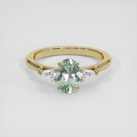 1.55 Ct. Green Sapphire Ring, 14K Yellow Gold 1