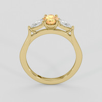 1.01 Ct. Peach Sapphire Ring, 14K Yellow Gold 3