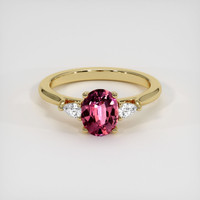 1.29 Ct. Reddish Pink Sapphire Ring, 14K Yellow Gold 1