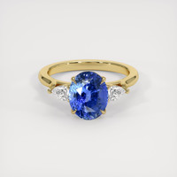 3.49 Ct. Blue Sapphire Ring, 18K Yellow Gold 1