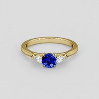 0.65 Ct. Blue Sapphire Ring, 18K Yellow Gold 1