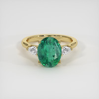 2.43 Ct. Emerald Ring, 18K Yellow Gold 1