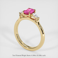 0.80 Ct. Pink Sapphire Ring, 18K Yellow Gold 2