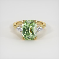 5.26 Ct. Green Sapphire Ring, 18K Yellow Gold 1
