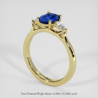 1.08 Ct. Blue Sapphire Ring, 18K Yellow Gold 2