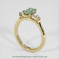 1.55 Ct. Green Sapphire Ring, 18K Yellow Gold 2