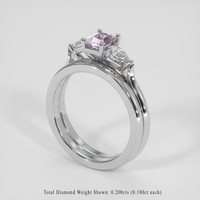 0.62 Ct. Pink Sapphire Ring, Silver 2