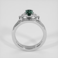 1.11 Ct. Bluish Green Sapphire Ring, Silver 3