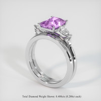 2.47 Ct. Pink Sapphire Ring, 10K White Gold 2