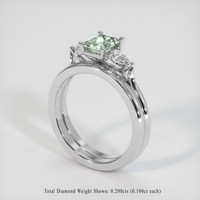 0.89 Ct. Green Sapphire Ring, 10K White Gold 2