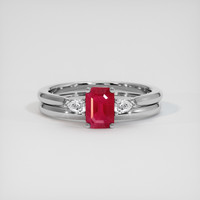1.03 Ct. Ruby Ring, 14K White Gold 1