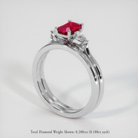 1.03 Ct. Ruby Ring, 14K White Gold 2