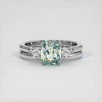 2.60 Ct. Bi Color Sapphire Ring, 14K White Gold 1