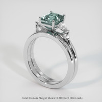 2.60 Ct. Bi Color Sapphire Ring, 18K White Gold 2