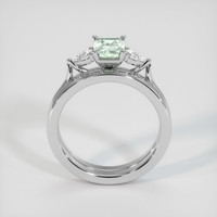 0.89 Ct. Green Sapphire Ring, 18K White Gold 3