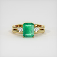 1.89 Ct. Emerald Ring, 18K Yellow Gold 1