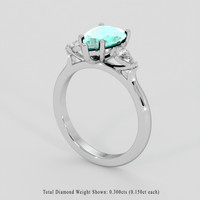1.76 Ct. Bluish Green Paraiba Tourmaline Ring, Platinum 950 2