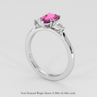 1.16 Ct. Pink Sapphire Ring, Platinum 950 2