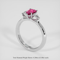 1.11 Ct. Pink Sapphire Ring, Platinum 950 2