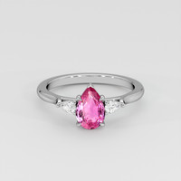 1.16 Ct. Pink Sapphire Ring, 14K White Gold 1