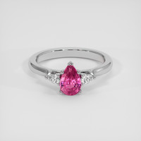 1.11 Ct. Pink Sapphire Ring, 14K White Gold 1
